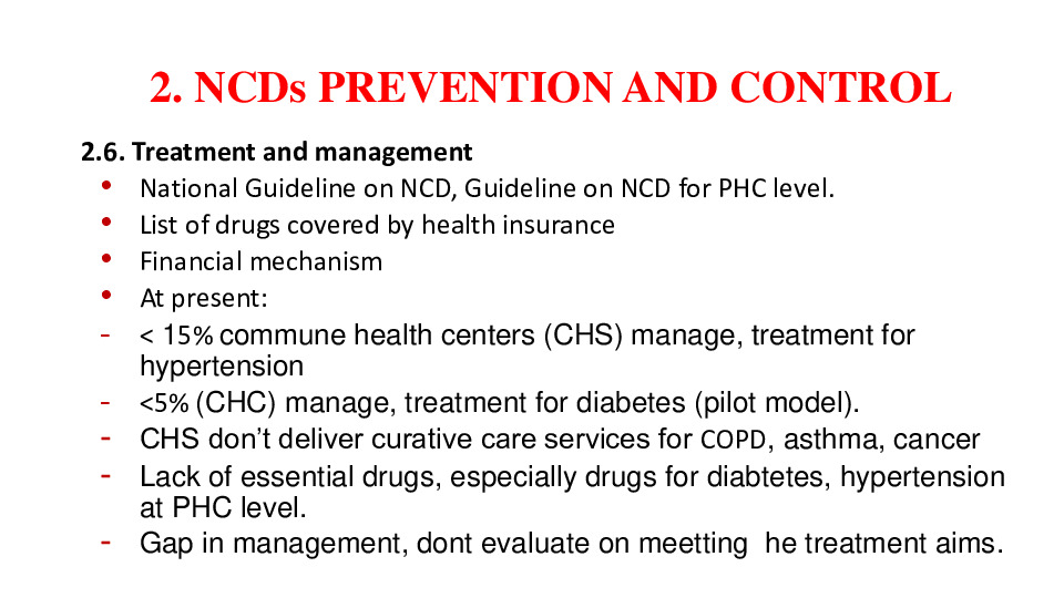 2. NCDs PREVENTION AND CONTROL